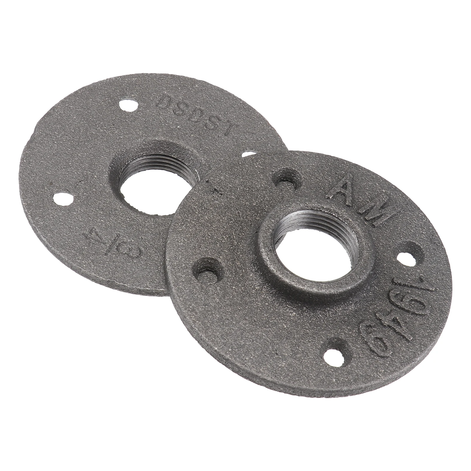 

2 Pcs Vintage Industrial Furniture Fittings Wall Mounted Flange Threaded Floor Iron Pipe Malleable High Strength Durable