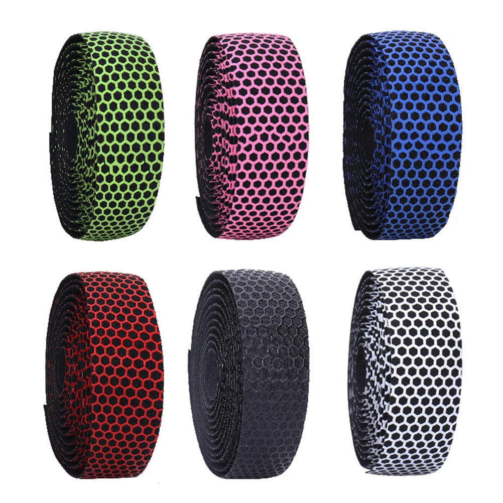 

1 Set Colorful Shock-Absorbent Bike Handlebar Tape Wear-Resistant Non-Slip Grips For Mountain Road Bikes Green Cycling Accessory