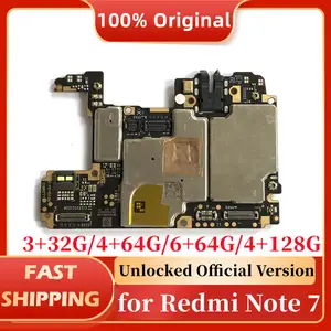 Bilashmart Xiaomi Redmi Note 7 motherboard Original Unlocked 128gb 64gb 32gb Mainboard Redmi Note7 Global Version logic board good