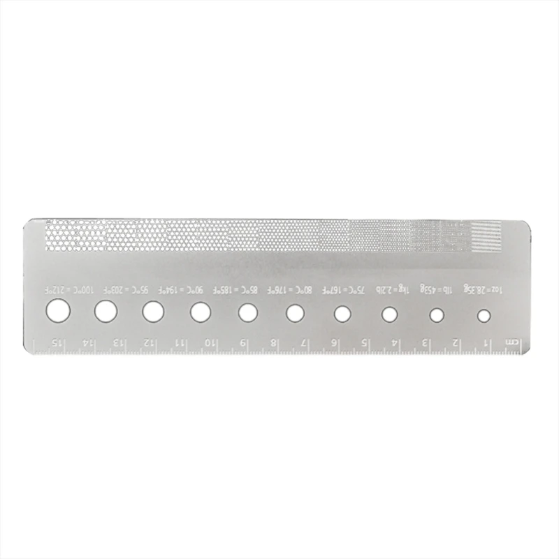 Grinds Reference Card Coffee Grinds Size Ruler Metal Grinds Size Reference Card Essential Tool Gift for Coffee Enthusias