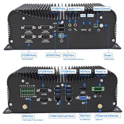 Fanless Mini Industriële Pc Intel I7 10510u I5 10210u Dual Lan 6 * Com Rs485/422/232 8 * Usb Gpio 4G Ingebed Alles In Één Computer