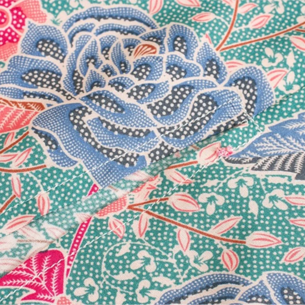 Đời Green BOHO Mở Nút Cổ V Camellia In Hoa Sling Đầm Ngày Lễ Thắt Nơ Tất Xẻ Tà Dài Spaghetti Dây Áo mùa Hè