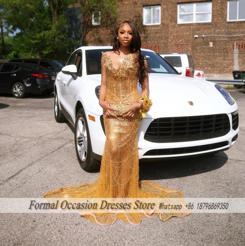 

Высокое качество золотое вечернее платье с роскошными блестками кисточками африканские длинные вечерние платья русалки платья для выпускного вечера женские по индивидуальному заказу