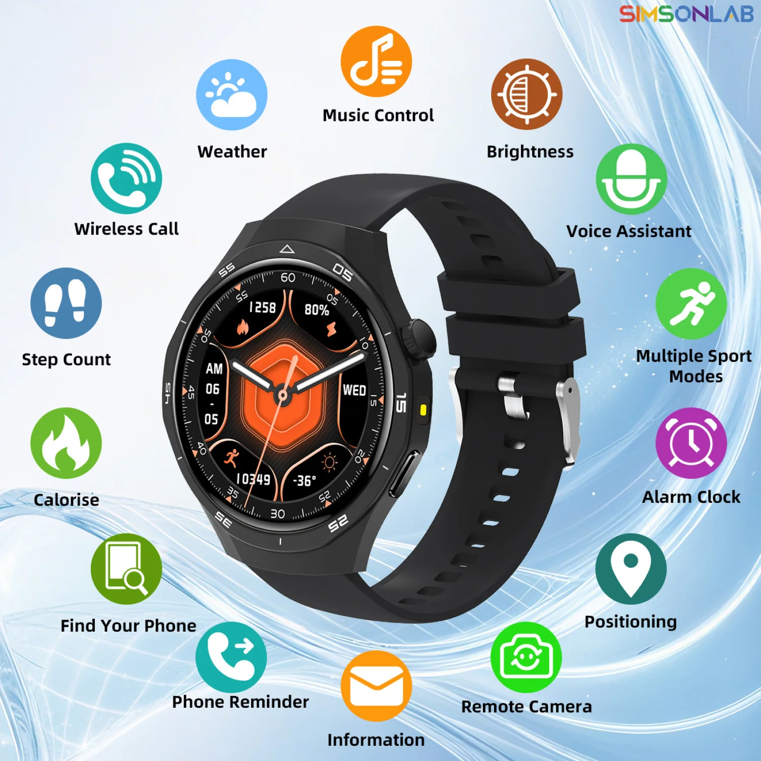 

New Smartwatch Sports Fitness Bluetooth Call Smart Watches Heart Rate Monitoring Health watch for Android IOS for Men Women