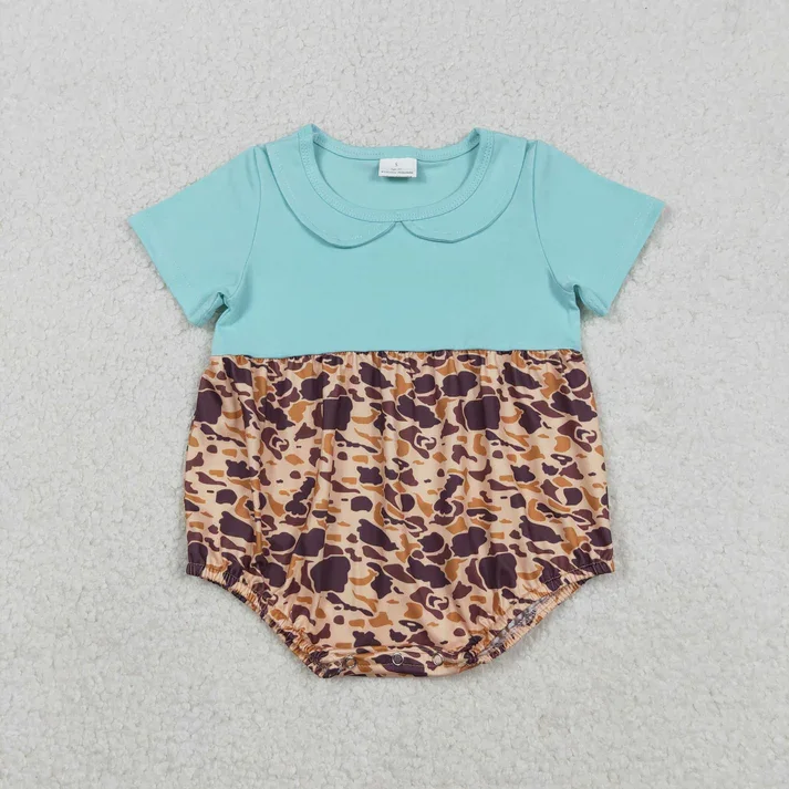 

SR3277 Brown Camo Print Baby Girls Summer Romper