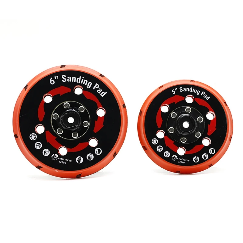 125/150mm 5/6 Inch 6 Hole Back Up Sanding Pad Disc, Self Adhesive Back Plate For DA Polisher Polishing Machine Tray