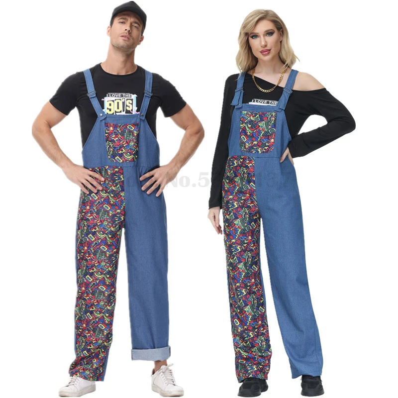 

Vintage Hippie Costumes Adult Men Women 70S 80S Stage Disco Performance Cosplay Clothes Halloween Hip Hop Party Fancy Outfits