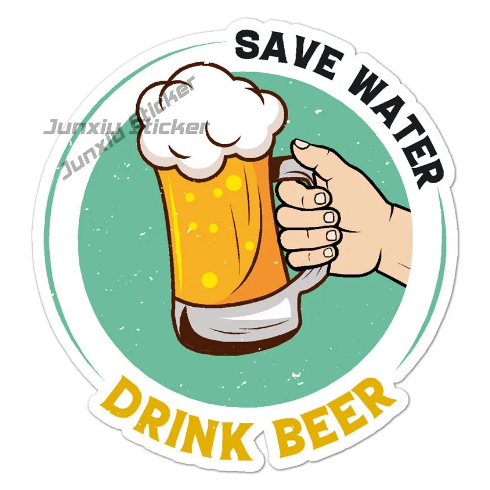 

Save Water Drink Beer Vinyl Decal Sticker Indoor Cool Bumper Sticker Waterproof Vinyl Decal Weatherproof Decoration Accessories