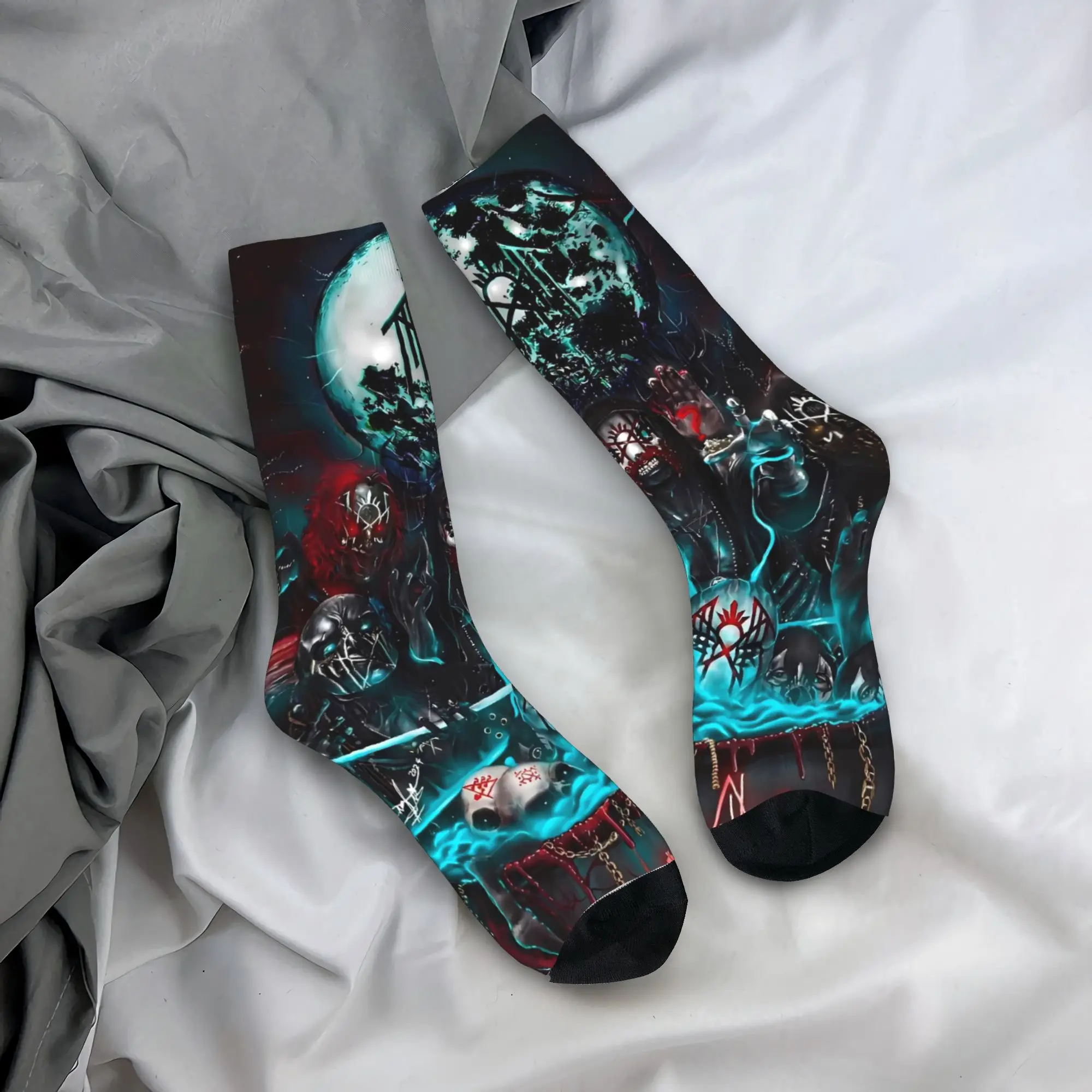 متعة النوم جولة روك باند جوارب To-ken الرسم الجوارب الأنيقة الشتاء المضادة للعرق الجوارب الرجال تشغيل الجوارب الرياضية جودة