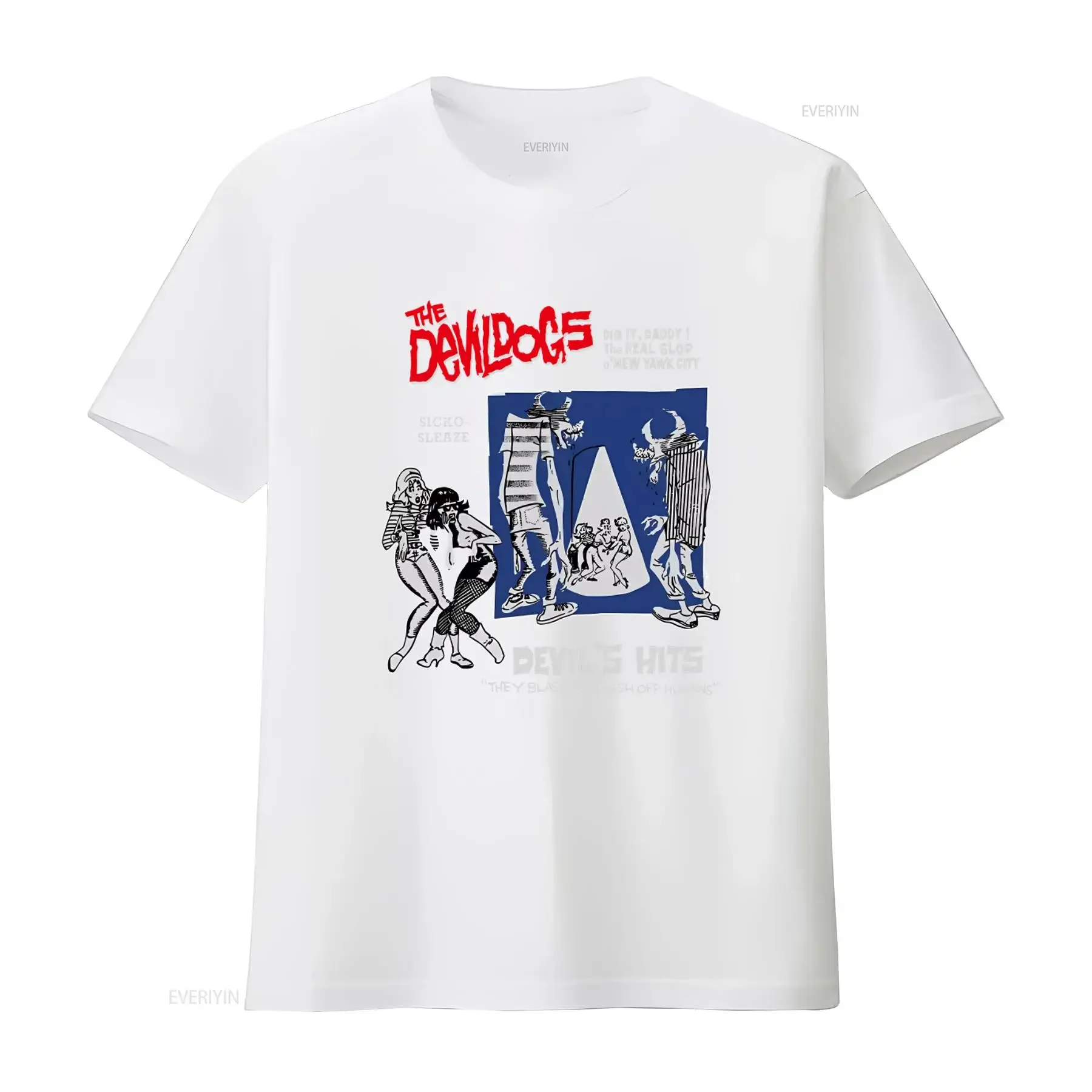 Devil Dogs Devil'S Hits Men'S T Shirt Vintage Rock Band Print Unique Art Design Perfect for Music Lovers vintage Washed - view 3