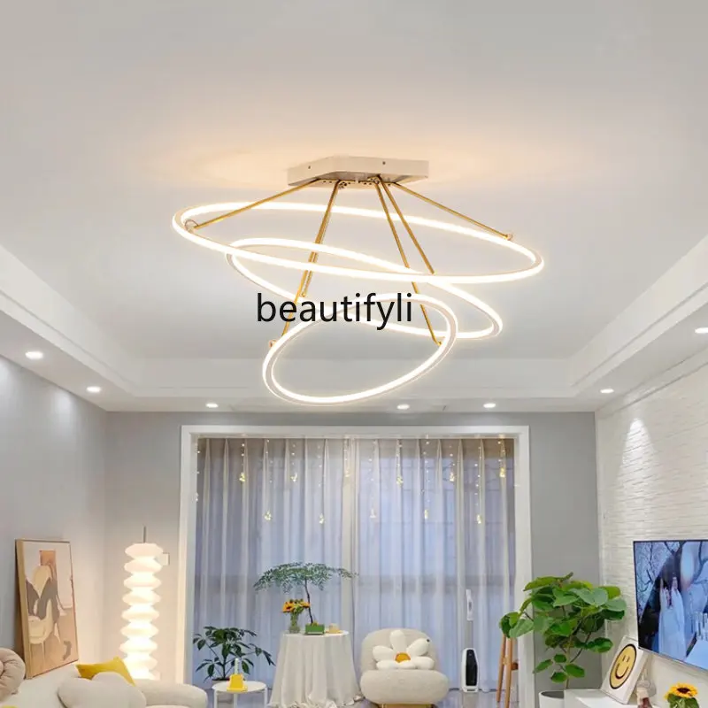 

zq Living Room Chandelier Modern Minimalist and Magnificent High-End Hall Main Lamp