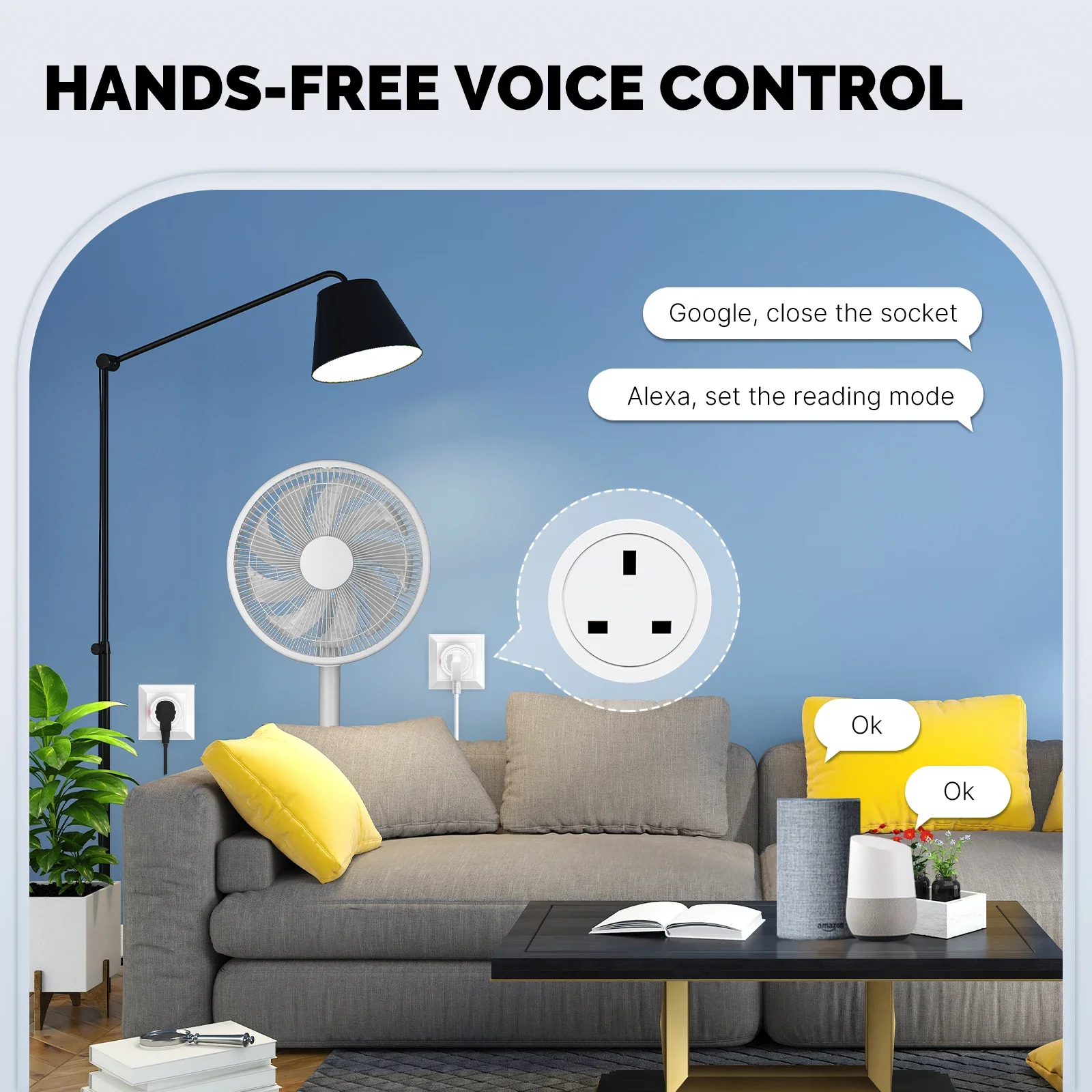 MOES-Tomada Inteligente WiFi, UE, EUA, UK Plug, Timer Outlet, Monitor de Energia, 15 A, 16A, funciona com Tuya, Apple Homekit, Google Home, Alexa