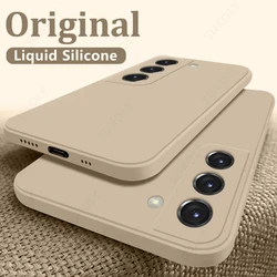 Caso para samsung galaxy s24 s23 s22 s25 ultra s24 fe s21 a55 a53 a52 a54 a16 a35 5g à prova de choque silicone líquido capa de telefone coque