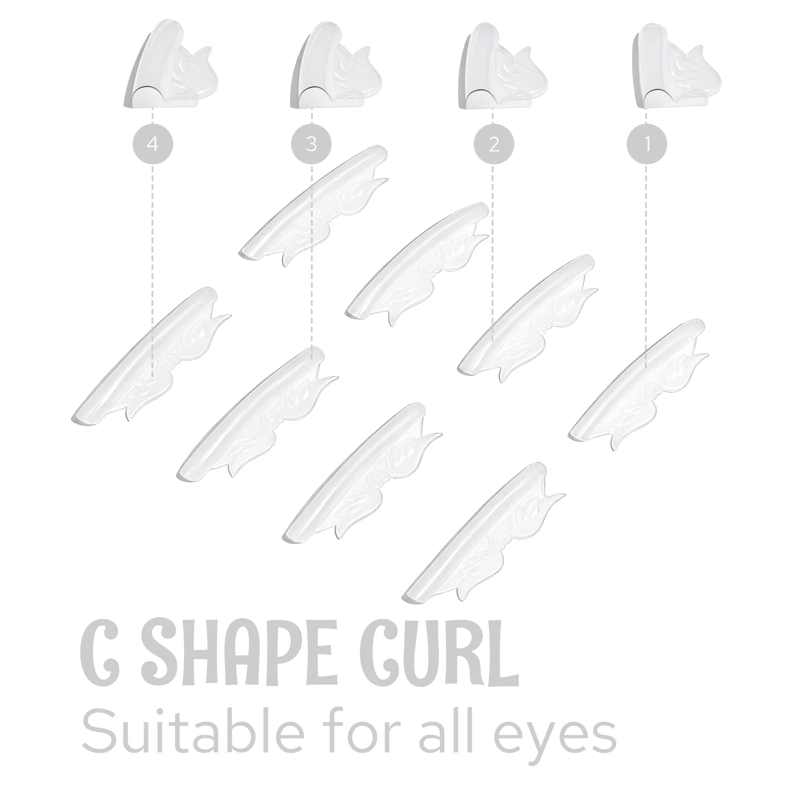 Libeauty Lash Lift Shield 8 Pcs/4 Sizes Reusable Silicone Rods Reusable Lash Lift Pads For Eyelash Stretching and Curling Tool