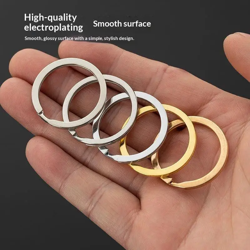 1pcs Solid Metal Split Rings Double Loop Keyring 15-38mm Bag Hook Connector Keychain Keys Holder DIY Leather Craft Hardware