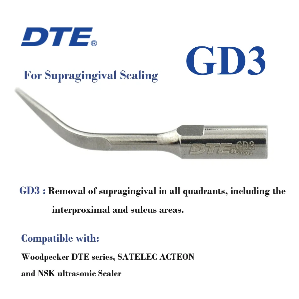 Woodpecker DTE Dental Ultraschall-Scaler-Aufsätze GD1 GD2 GD3 GD4 GD5 PD1 PD3 Passend für NSK Satelec Acteon – Detail 5