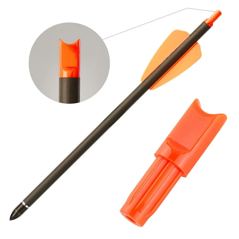 50pcs Meniscus Shape Nocks OD 7.5mm Orange/Black Half-moon Arrow Bolts Nocks for Hunting Archery