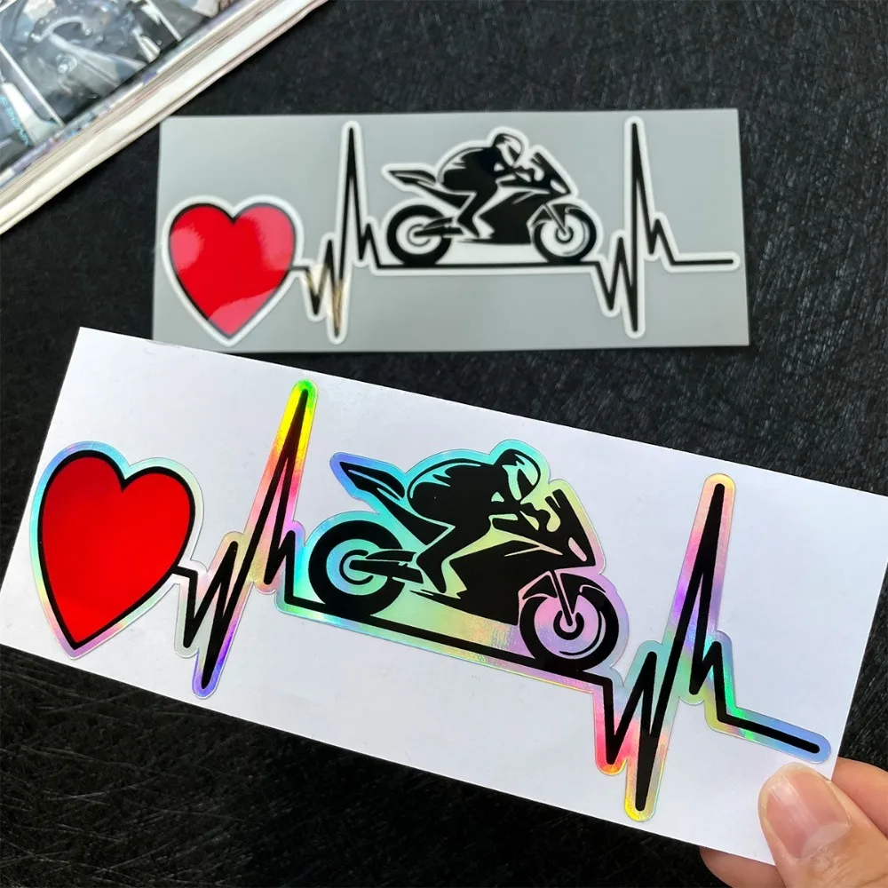 

Heartbeat Motorcycle Stickers Waterprpof Racing Style for Scooter Body Fuel Tank Fairing Helmet Box Vinyl Decals For Ducati KTM