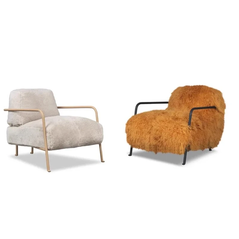 

Light luxury high-end wool sofa chair Small apartment living room home leisure single sofa chair