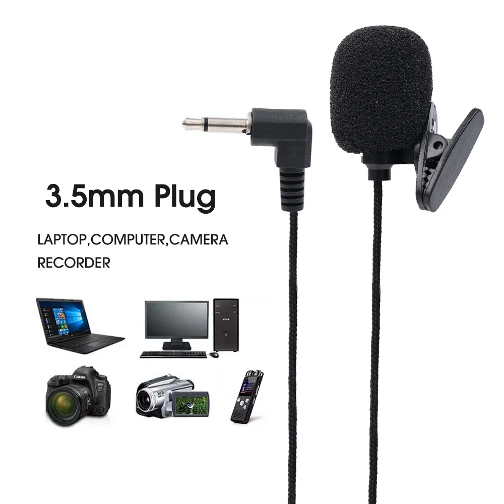 Portable 3.5mm/Type C Mini Microphone For Phone Clip-on Lapel Lavalier Professional Mic For PC Laptop Mobile Type C Microphones