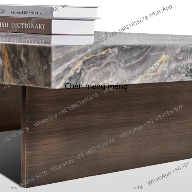 Light Luxury Living Room Coffee Tables Square Household Natural Marble Coffee Tables Italian Minimalist Furniture Mesa