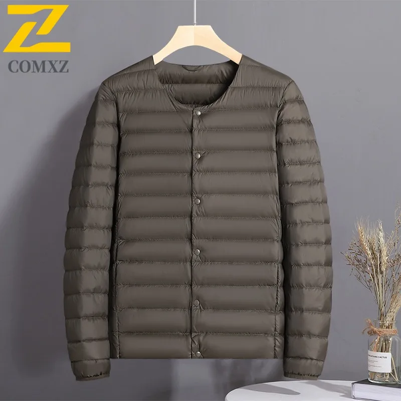 COMXZ Parker Coat Designer Versatile Loose Lightweight Minimalist Travel Padded Jacket Street Casual Down Jacket Men's Clothing