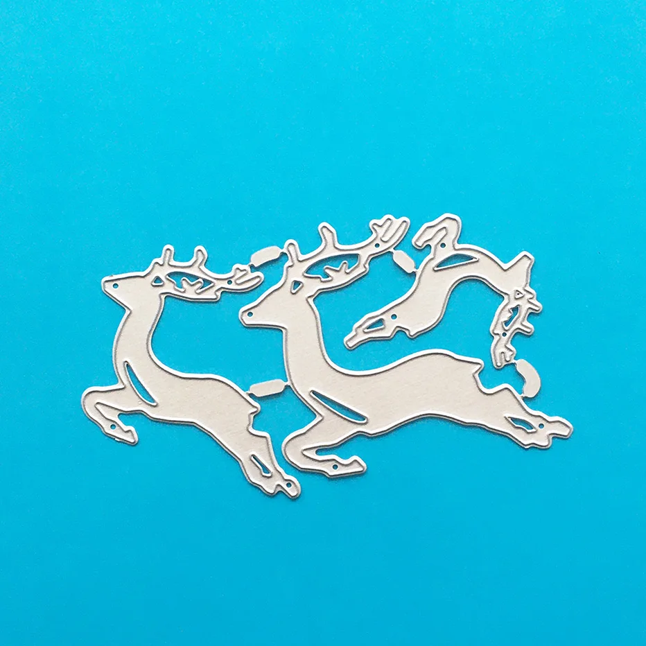 Three Jumping Deer Scrapbooking Cutting Dies Yiwu stock clearance DIY Paper gift Card Making metal craft Album