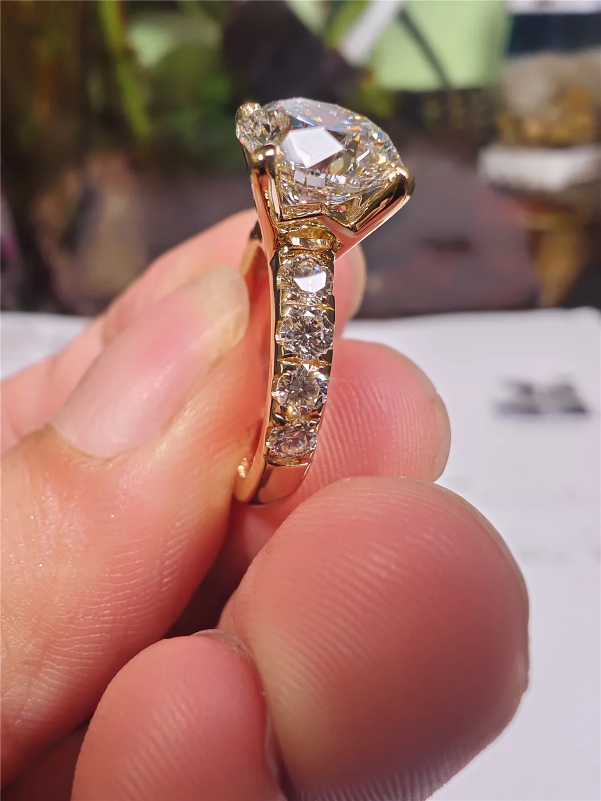 18K Real gold IGI Lab Grow Diamond 2 carat E VVS2 wedding ring 4 claw single row 14K gold custom wholesale