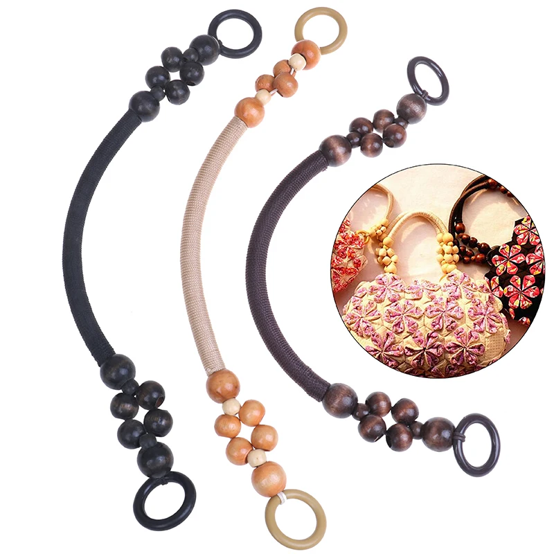 46cm Wood Plastic Bead Rope Bag Strap Handle Shoulder Belt Handbag Replacement