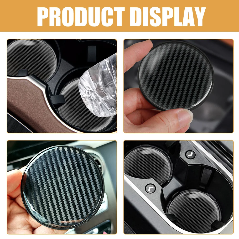 

2pcs Carbon Fiber Cup Mat Anti-Skid Insulation Drink Coaster Reusable Heat Resistant Car Cup Holder Placemat Sublimation