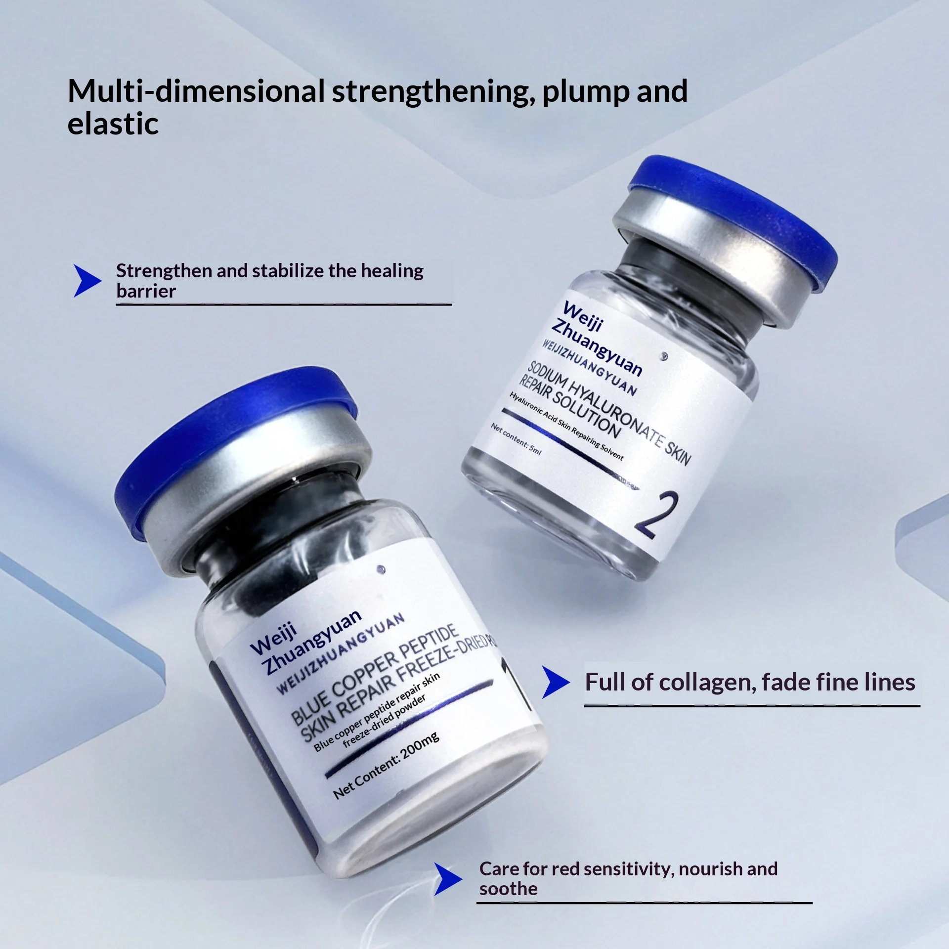 Professional Salon Grade GHK-CU Copper Peptide Lyophilized Powder - Anti-Aging Skin Barrier Repair Treatment Essence