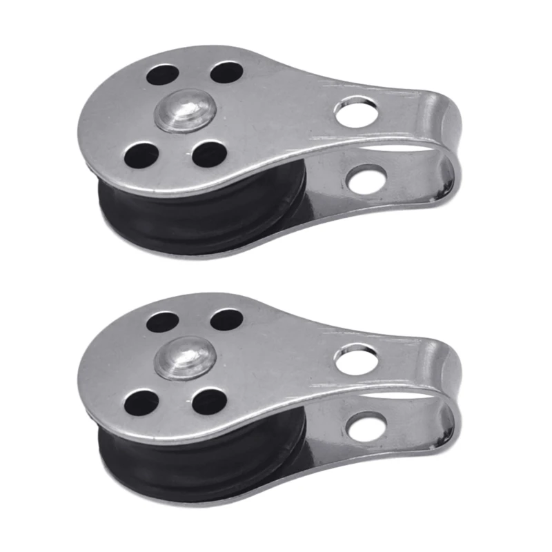 2Pieces 316 Stainless Steel Pulley Single Wheel Lifting Pulley Tools