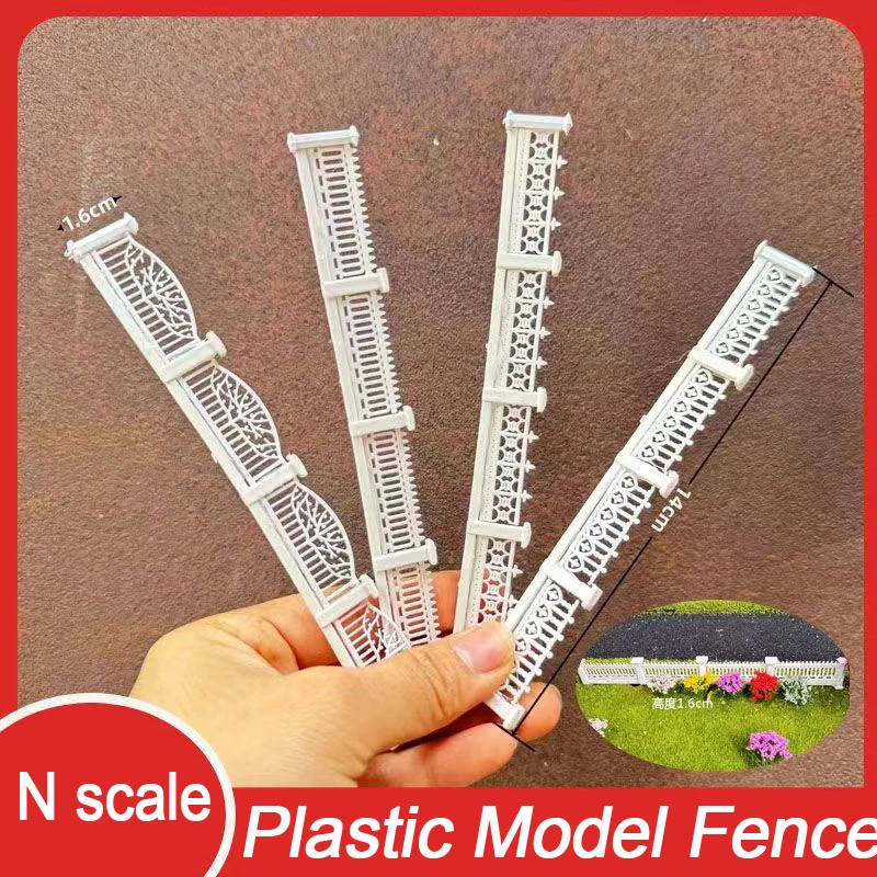 

12cm N Scale Model Fence 1/150 white plastic fence dollhouse decorative Landscape model train layout