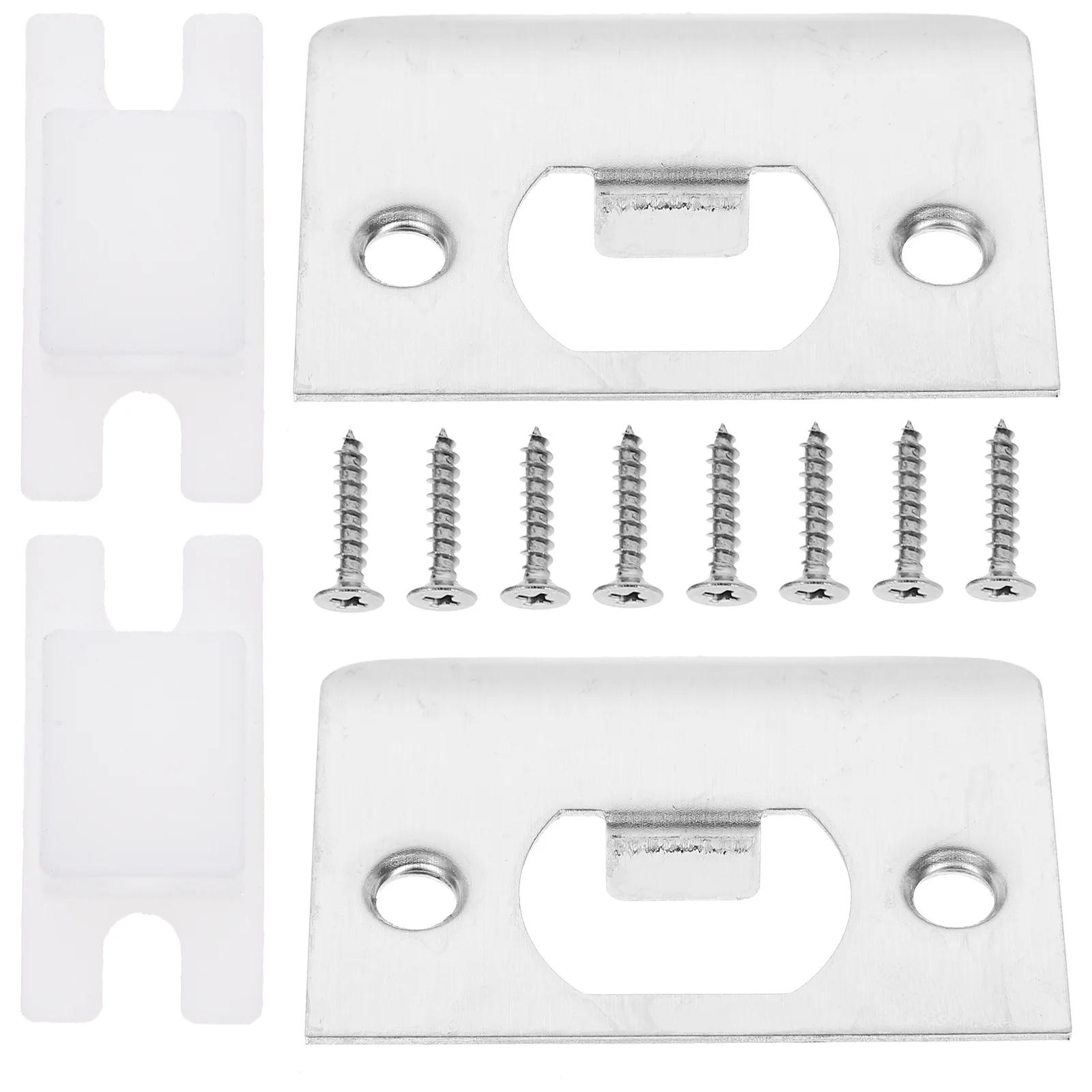 

2 Sets Deadbolt Strike Plates Stainless Steel Door Reinforcement Kit Security Frame Guide Replacement For Wood Metal Doors Door