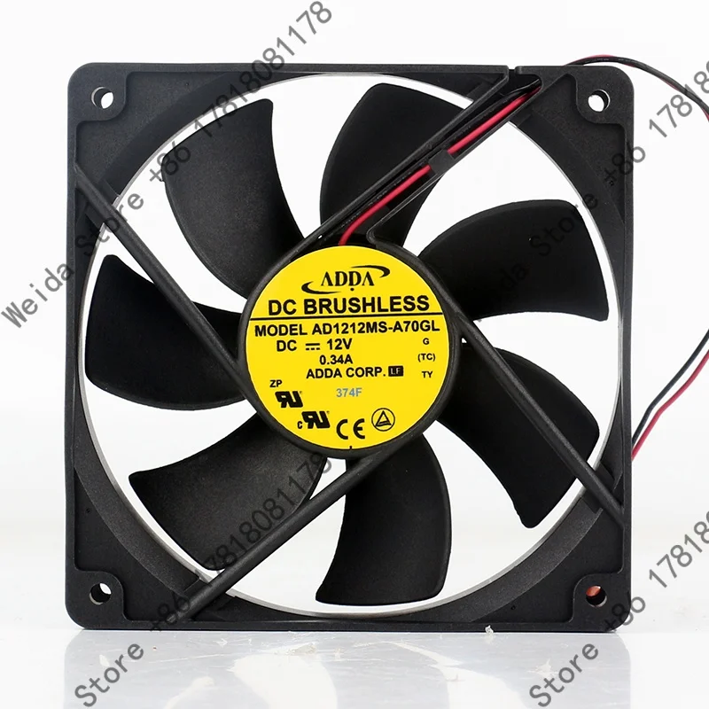 

Cooling fan Original new ADDA 5V 24V 48V DC 12V 0.34A 12025 120X120X25MM 12CM chassis inverter power supply AD1212MS-A70GL