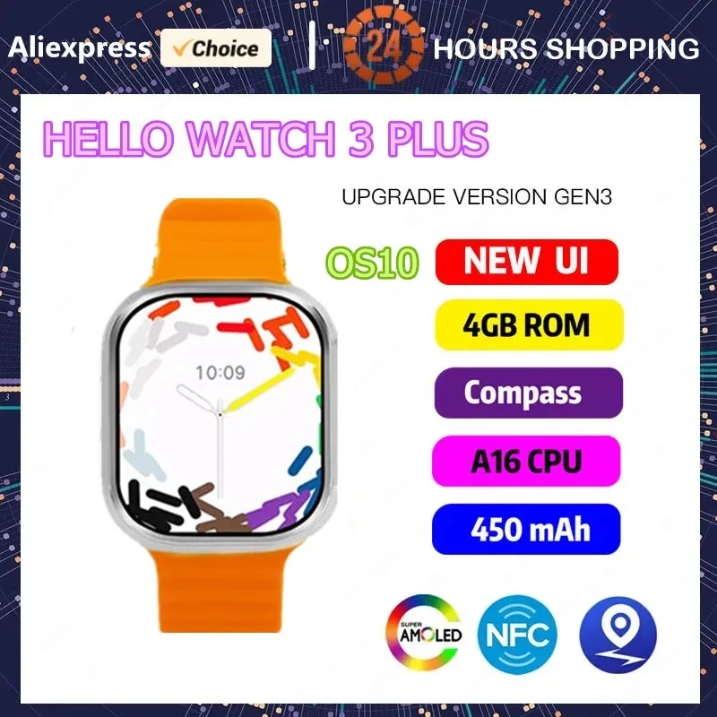 Inteligente 3 Plus Ultra 2 Смарт-часы от Zdравструвати с AMOLED-дисплеем 4 ГБ ПЗУ NFC Монитор сердечного ритма и кислорода в ...