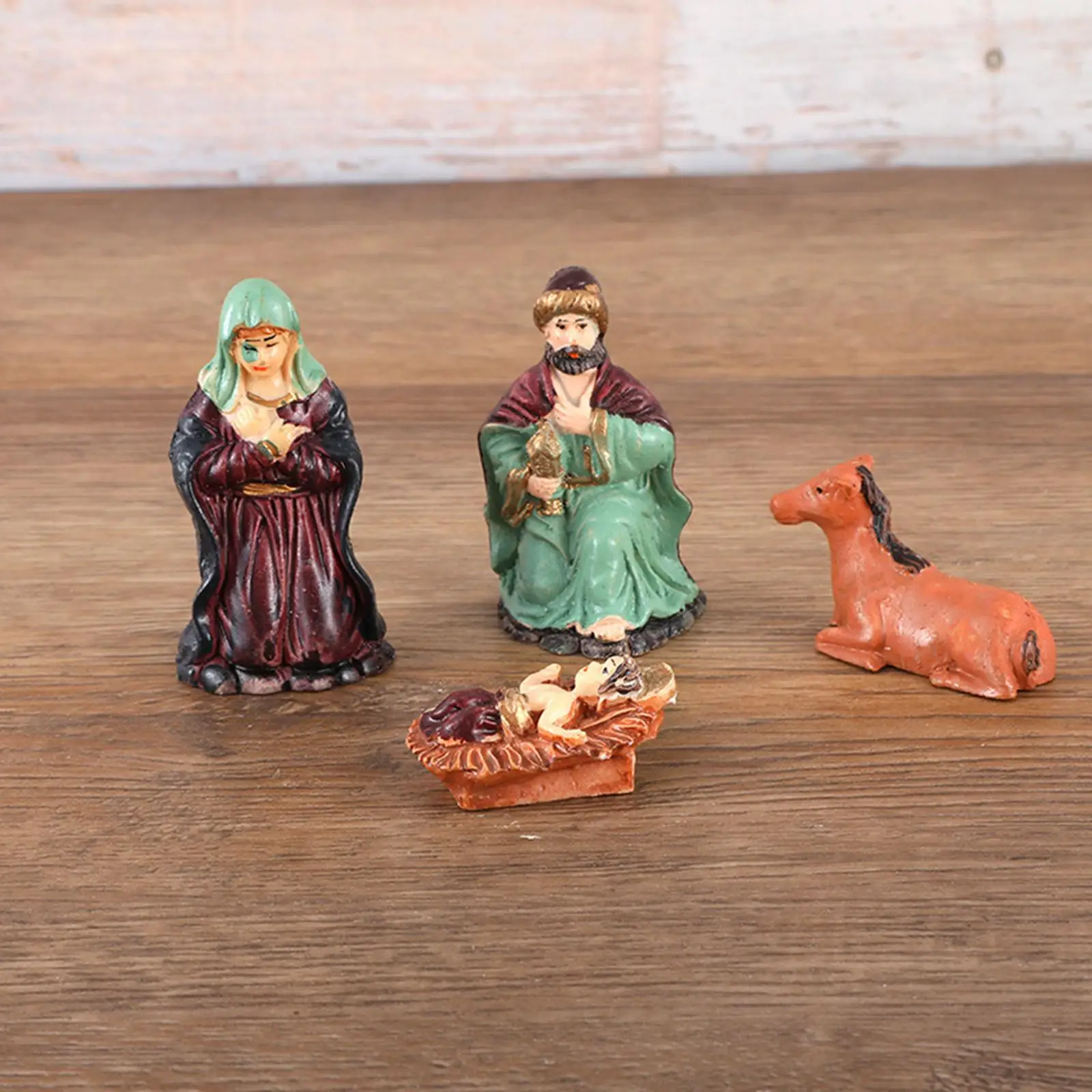 9pcs Religious Christmas Nativity Scene Crafts Resin Decoration Birth of Jesus