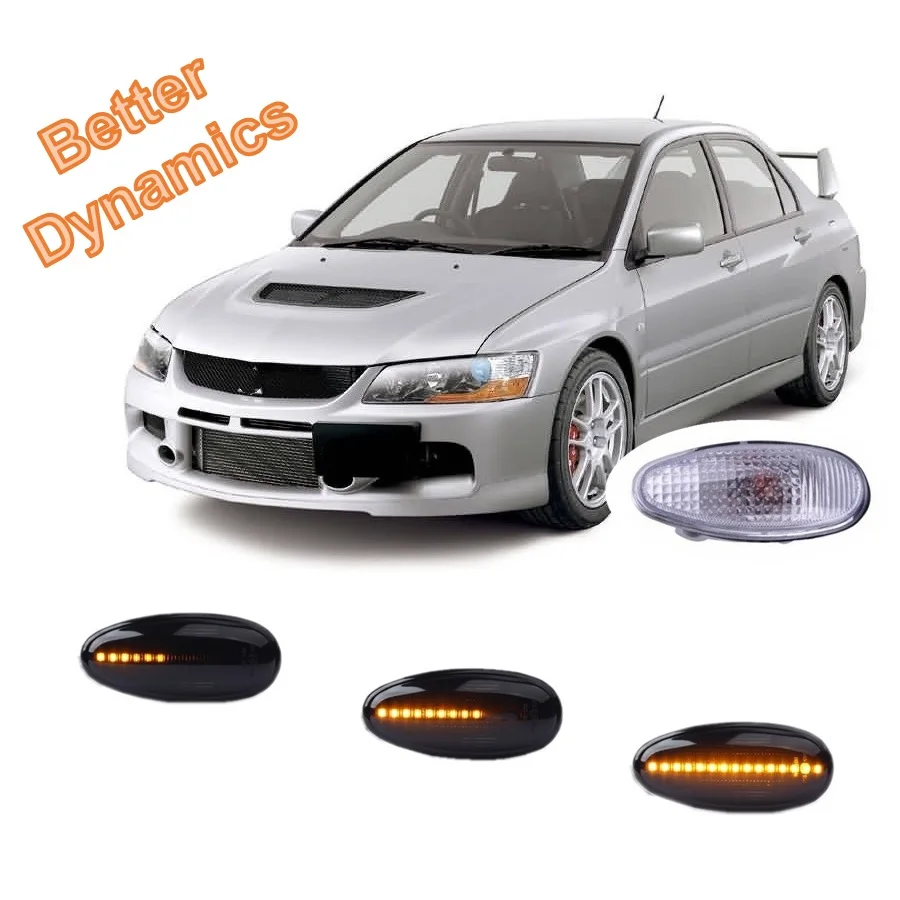 for Mitsubishi Lancer Evolution 7/8/9 VII VIII IX 2000 - 2007 CP9A Dynamic LED Indicator Side Marker Signal Light Lamp