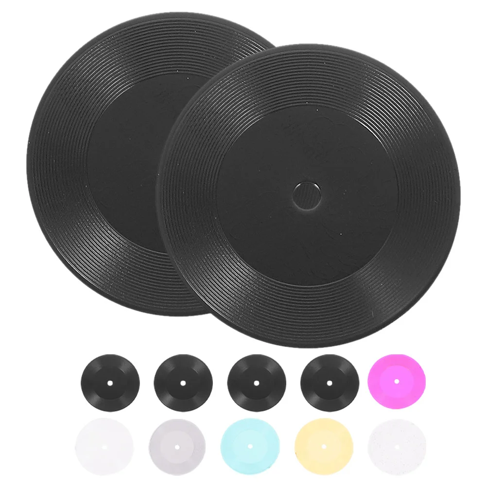 

12 Pcs Dollhouse Records Landscaping Mini Ornament Models Delicate Miniature Toy Vinyl Accessories Decor Adorable CD