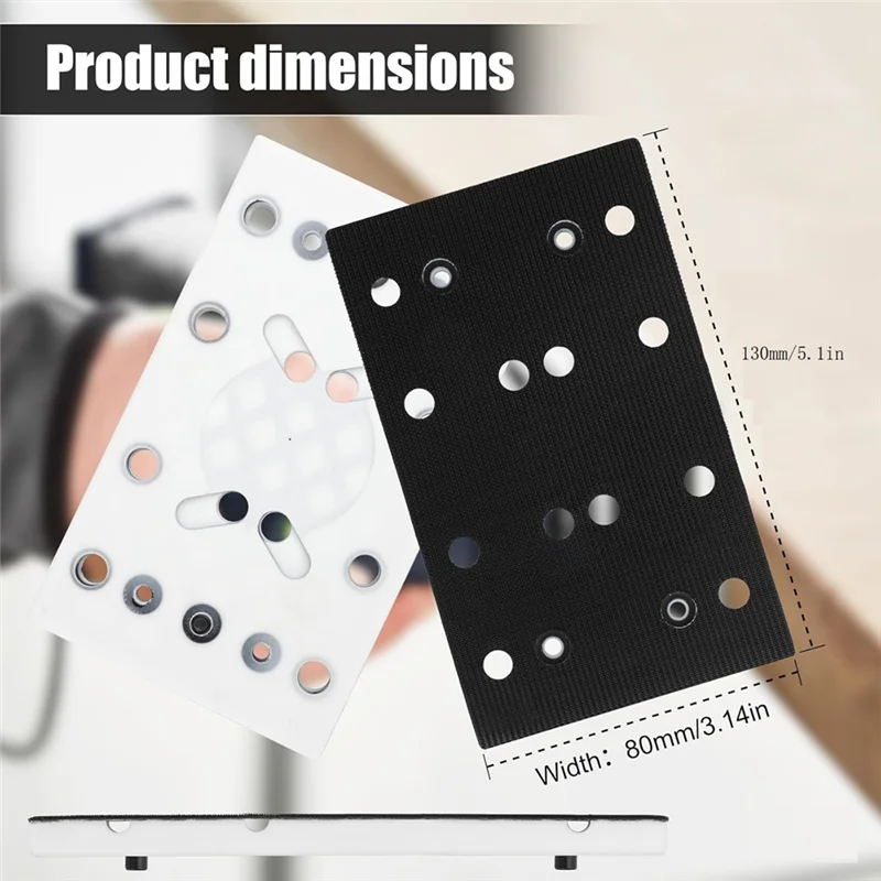 ABWZ-2Pack 130X80mm 후크 & 루프 샌딩 패드 Festool RTS 400 REQ 전기 샌딩 패드 용 12 홀 교체 플레이트