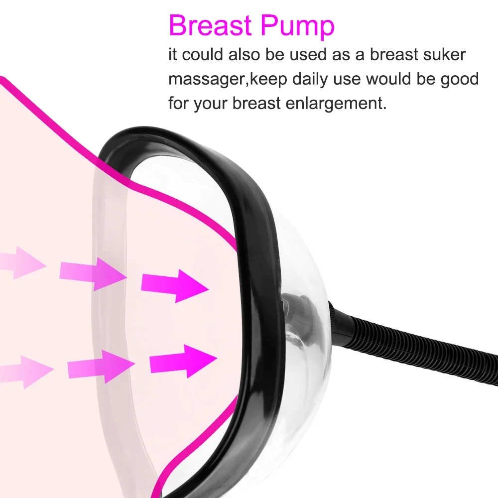 Wholesale Electric Vacuum Breast Masturbator For Women\'s Clitoris Massage Nipple Enlargement Pussy Pump Vibrator Sex Toys