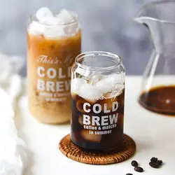Creative Can Shape Tea Juice Milk Glass Cup Coffee Mug Wine Glass Drink Cup High Borosilicate Glass Drinkware Durable