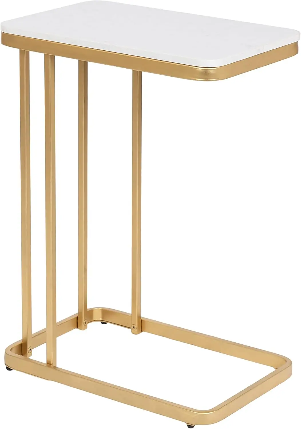 

Столик Credele Modern Glam из мрамора, белое золото, 12 x 19 x 27, металлические ножки, столешница из культивированного мрамора