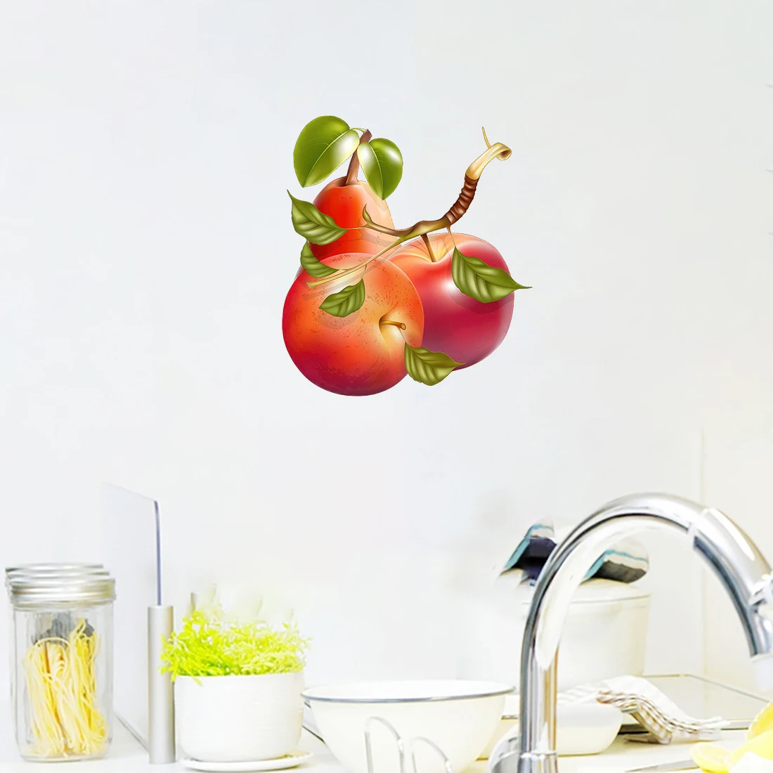 Three Ratels CO80 Lucky Red Apple Colorful Fruit Sticker Home Decoration Decal