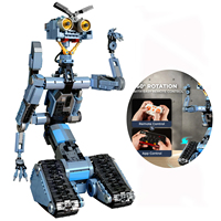 1176 Pieces Johnny 5 Robot Building Blocks Set with Remote Control - Rechargeable,Boys and Girls Gift for Halloween & Chirstmas