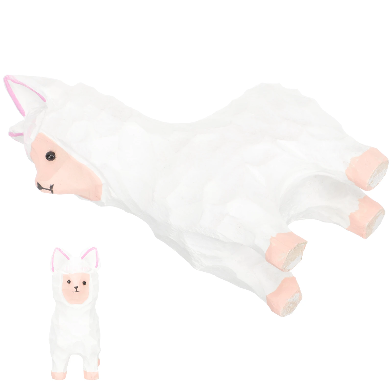

Alpaca Ornament Decoration Crafts Figures Accessories Sheep Figurines Basswood Animal Ornaments Decorations Miniature