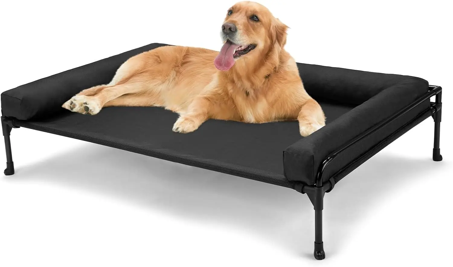 

Приподнятая охлаждающая кровать для больших собак со съемным подставкой, сеткой и нескользящими ножками — 41x27 дюймов