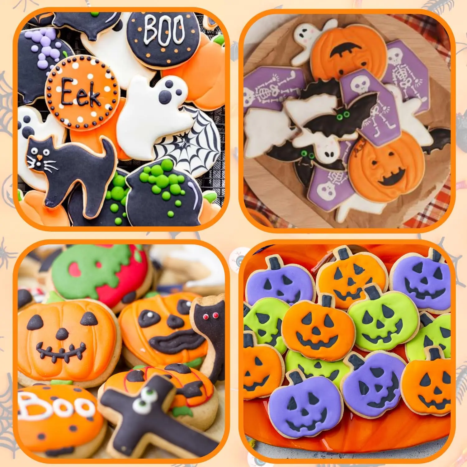 7-teiliges Halloween-Ausstechformen-Set, lebensmittelechter Edelstahl, Kürbis-, Geister-, Fledermaus- und Totenkopfformen, glatte Kanten, für DIY-Backen zu Hause – Detail 6