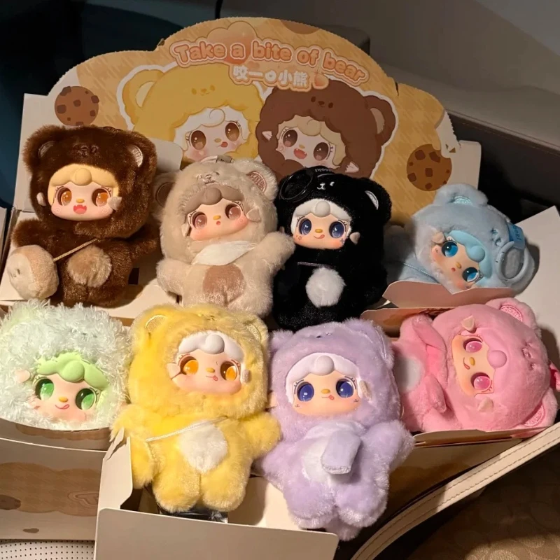 In Stock Yooki 4th Generation Bite Bear Series Plush Vinyl Blind Box Cute Bag Pendant Charm Decorative Ornament Trendy Toy