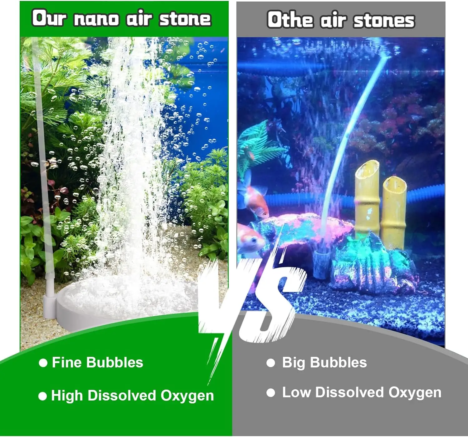 Aquarium Air Outlet Air Pump for Aquarium Ultra-Quiet Pump Aquarium Fish Tank Air Stones Silent Pump Nano Bubble Stone kit